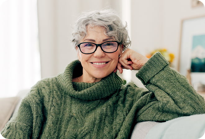 A smiling woman
